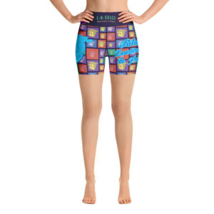 Blue Multi F-O-Shaci Yoga Shorts